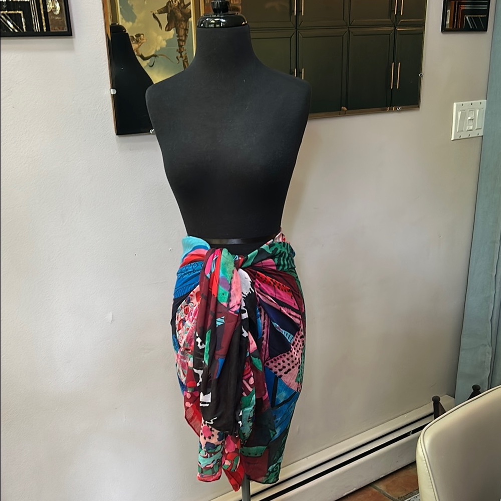 Desigual Multicolor Patterned Scarf Euc - image 4